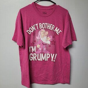 Disney Grumpy Dwarf Tee Shirt Pink Womens Large 12 14 Snow White Dont Bother Me